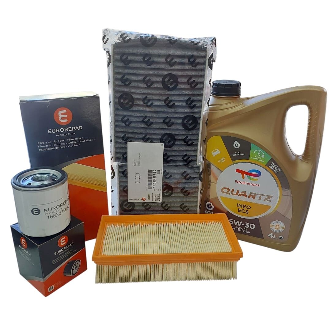 Citroen C3 (2017-2024) 1.2 Benzinli Filtre Seti ve Motor Yağı (Eurorepar Orijinal)