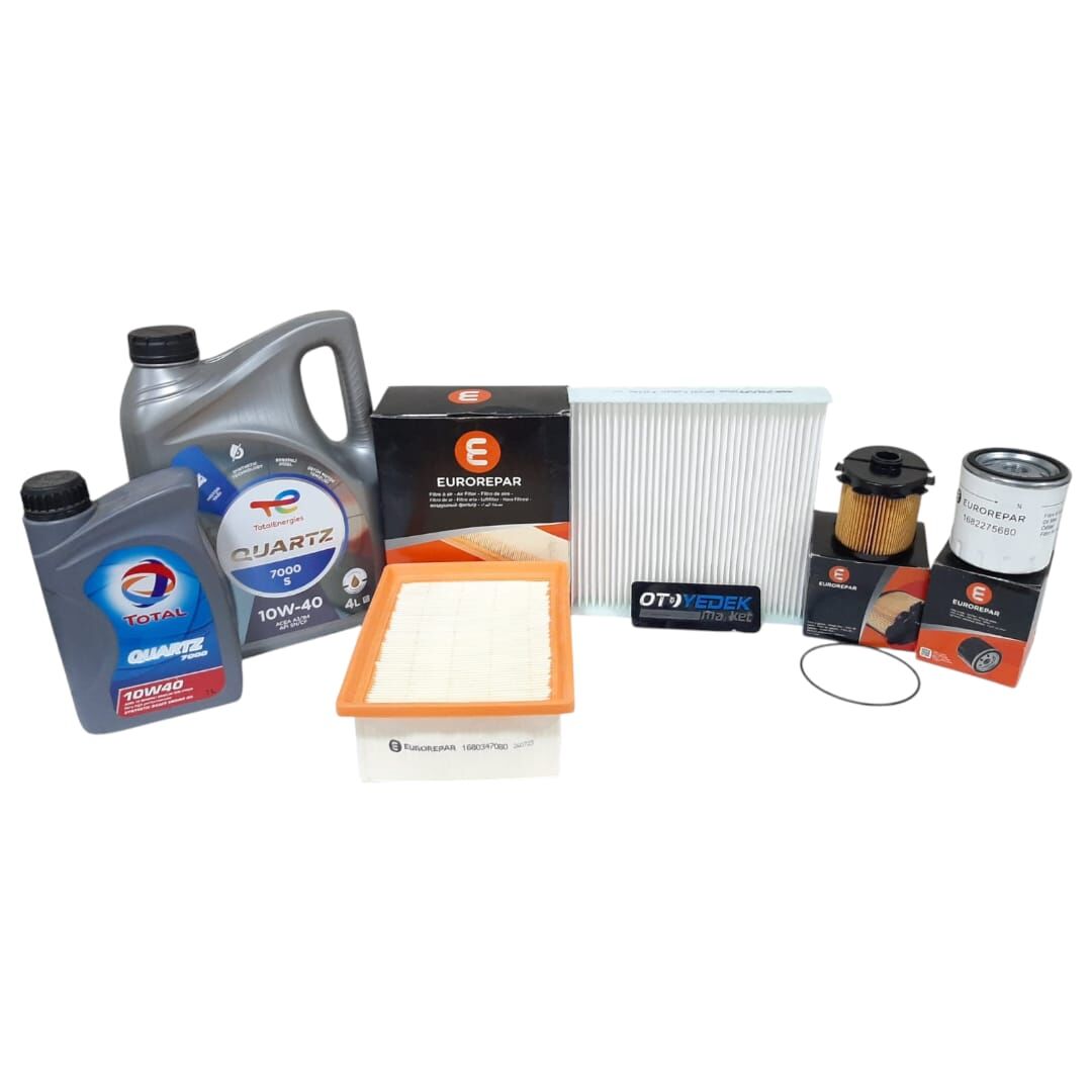 Citroen Berlingo (2002-2008) 1.9 Filtre Bakım Seti(Orijinal Eurorepar) Ve 10w40 Motor Yağ