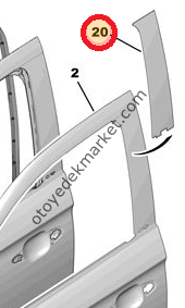 PEUGEOT 301 SAĞ ÖN KAPI DİREK BANDI (ORJİNAL)