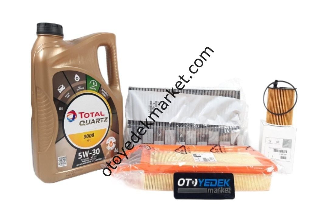 Peugeot 307 (2002-2008) 1.4 HDI Filtre Seti (Orijinal)Mazot Filtresiz Ve Total 5W30 Motor Yağ