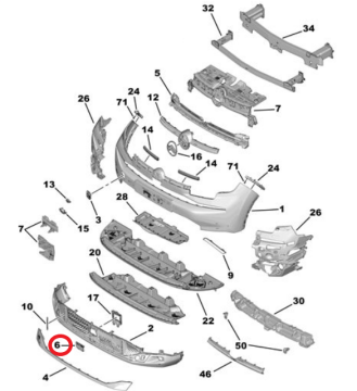 Citroen C4 X (2025-2026) Ön Tampon Radar Kutusu Kapağı (Orijinal)