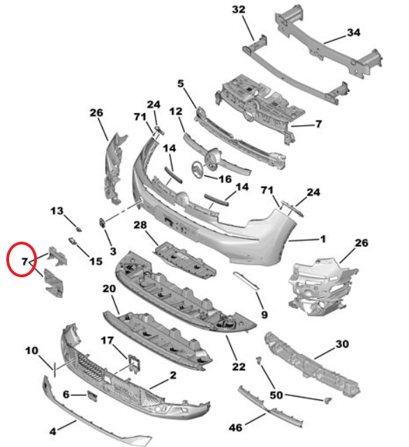 Citroen C4 X (2025-2026) Ön Tampon Izgara Kapağı (Orijinal)