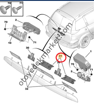 PEUGEOT 206 SW ARKA BAGAJ AÇMA DÜĞMESİ