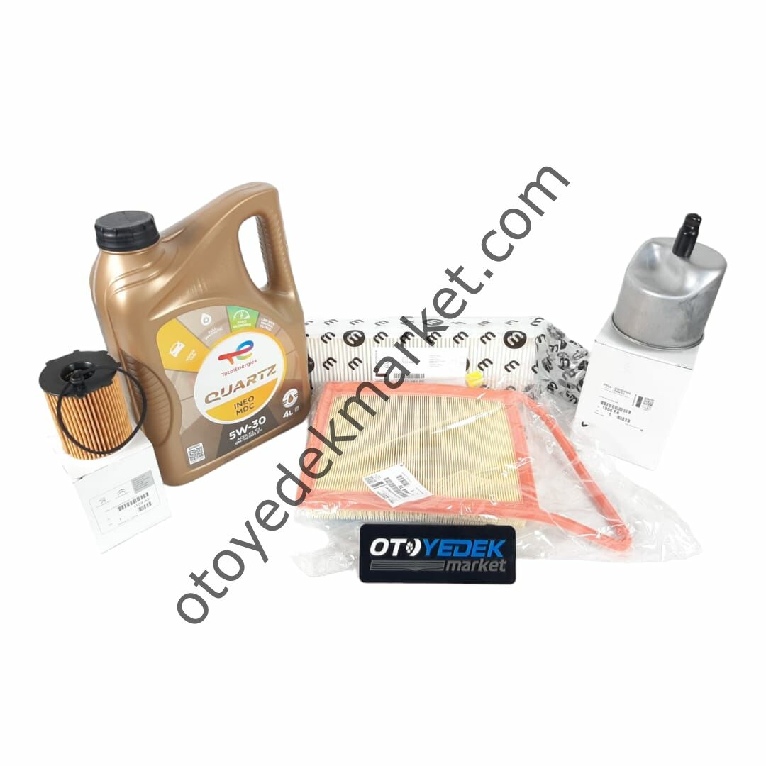 Citroen Berlingo (2012-2018) 1,6 Hdi Euro5 Filtre Seti Bakım + 5w30 Yağ (Orijinal)