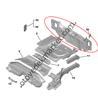 Opel Mokka (2021-2024) Arka Panel (Orijinal)
