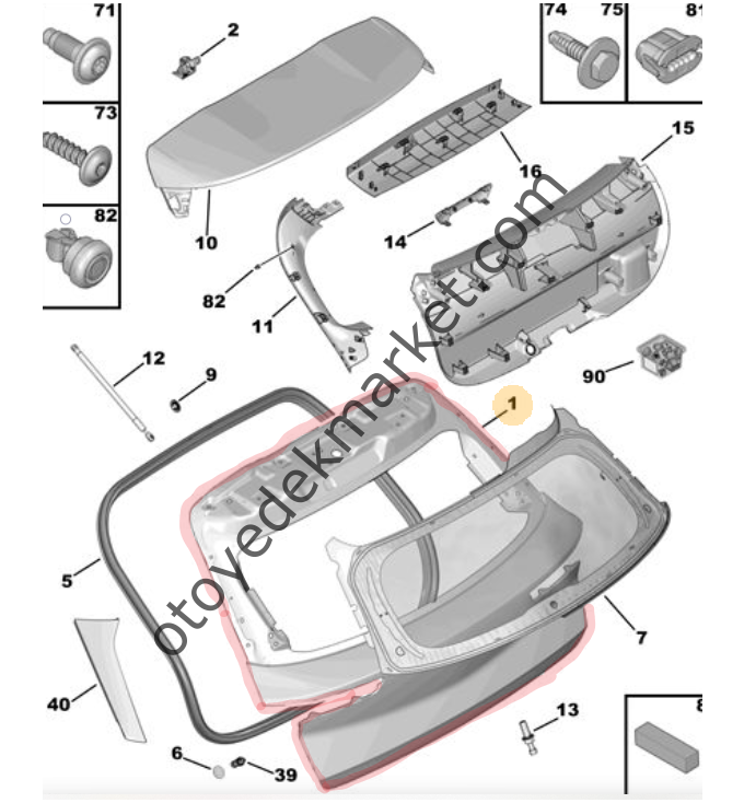 Opel Mokka (2021-2024) Bagaj Kapağı (Orijinal)