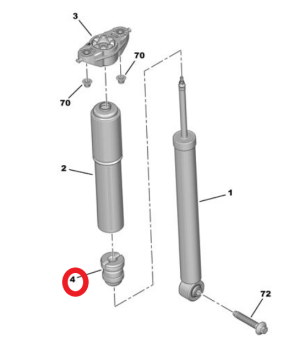 Citroen é-C3 (2024-2026) Arka Amortisör Alt Dayanak Takozu (Orijinal)