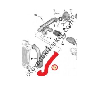 Peugeot 408 (2023-2024) 1.2 Turbo Benzinli İntercooler Alt Hortumu (Orijinal)
