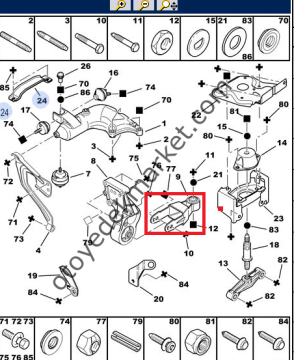 PEUGEOT 206 1,4 Dizel ve Benzinli MOTOR ALT TAKOZU ÇATAL DEMİRİ (RAPRO)
