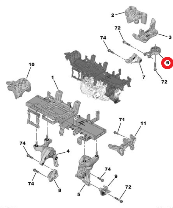 Citroen é-C3 (2024-2026) Arka Motor Takozu (Orijinal)