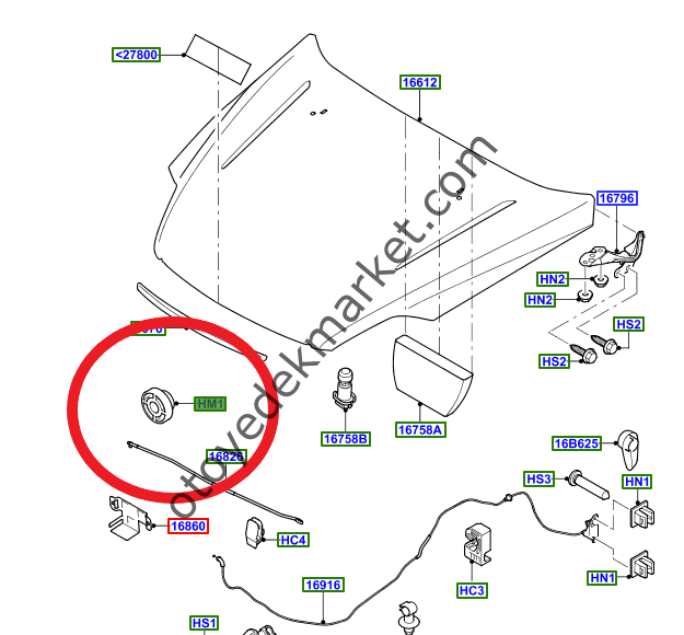 Ford Mondeo (2007-2014) Motor Kaput Destek Klipsi (Otosan)