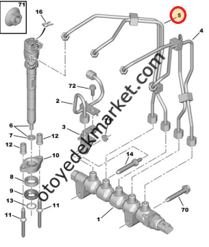 Citroen C4 (2004-2012) 1,6 Hdi 3-4 Eenjektör Boru Takımı (Orijinal)