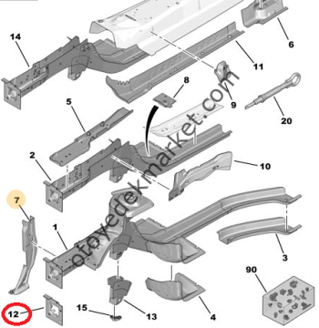 PEUGEOT 301 SAĞ ŞASE UCU DARBE EMİCİ (ORJİNAL)