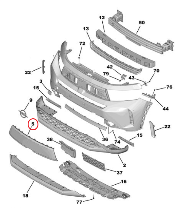 Opel Frontera (2025-2026) Ön Tampon Izgarası (Orijinal)