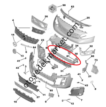 Peugeot Expert  (2017-2024) Ön Tampon Darbe Emici Demiri (Orjinal)