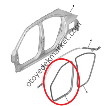 Opel Mokka (2021-2024) Ön Yan Panel Kapı Çerçeve Lastik Fitili (Orijinal)