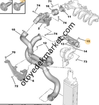 Citroen C5 (2005-2011) 1.6 Hdi Manifold Susturucu Borusu (İthal)