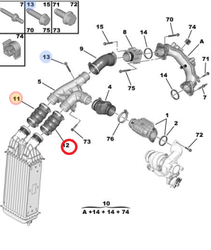 PEUGEOT 301 (2012-2018) 1,6 HDI TURBO RADYATÖR HORTUMU (RAPRO)