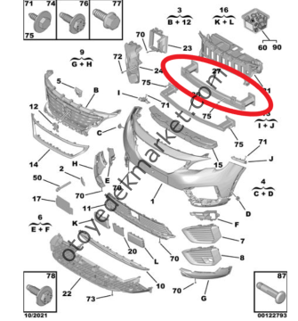 Peugeot 5008 (2017-2020) Ön Tampon Demiri (Orijinal)