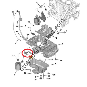 Citroen C3 (2017-2024) 1.2 Turbo Benzinli Yağ Sıcaklık Seviye Müşiri / Sensörü (Orijinal)