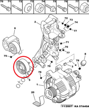 PEUGEOT 406 2.0 BENZİNLİ ALTERNATÖR GERGİ KÜTÜĞÜ (ORİJİNAL)