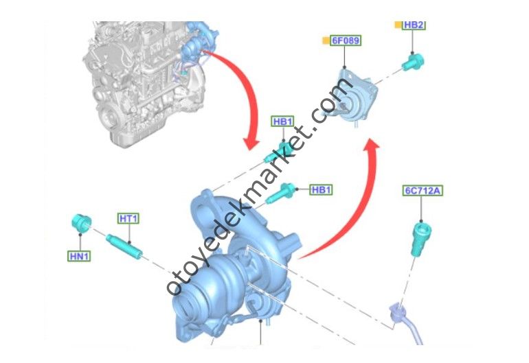 Ford Fiesta (2018-2022) Turbo Sarj Konum Sensörü 1.4 1.5 1.6 (Wastegate)