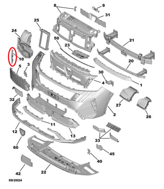 Peugeot 5008 (2024-2026) Ön Tampon Giydirme Grubu (Orijinal)
