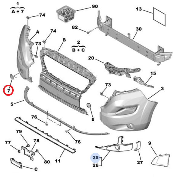 Peugeot Boxer (2024-2025) Ön Tampon Çeki Demiri Kapağı (Orijinal)