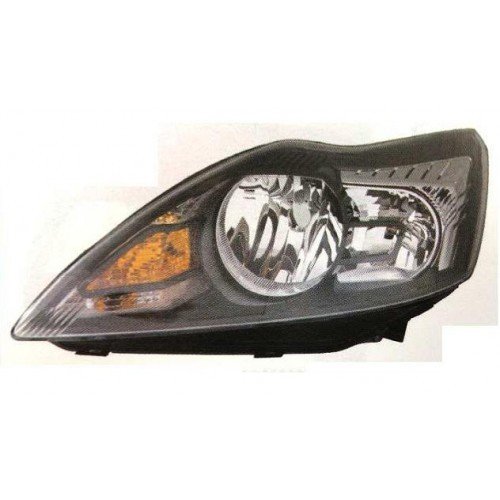 Ford Focus (2008-2011) Sol Ön Far  (Siyah-Krom) (İthal)