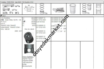 Ford Transit (2007-2014) 2.2 Tdci 140 Ps Piston Segman (Nural)