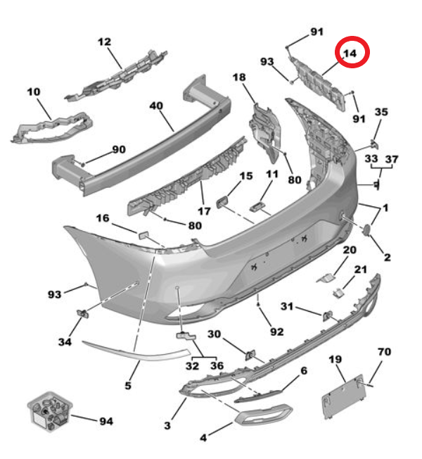 DS9 (2020-2025) Arka Tampon Sağ Bağlantı Ayağı (Orijinal)