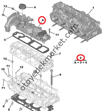 PEUGEOT 308 (2011-2014) 1,6 HDİ KULBÜTÖR KAPAĞI (ORİJİNAL)
