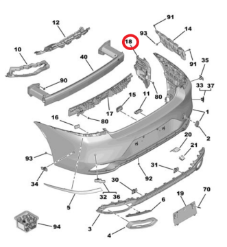 DS9 (2020-2025) Arka Tampon Sağ Bağlantı Ayağı (Orijinal)