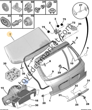 PEUGEOT 206 BAGAJ KAPAK CAMI (ORJİNAL)