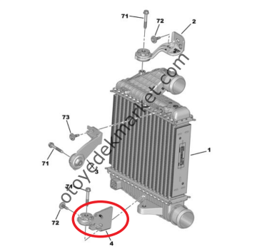 Peugeot Rifter (2018-2023) İntercooler / Turbo Radyatörü Hava Soğutucu Alt Bağlantı Ayağı (Orijinal)