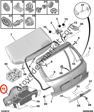 PEUGEOT 206 BAGAJ KAPAK İÇ BEKALİTİ (ORJİNAL)