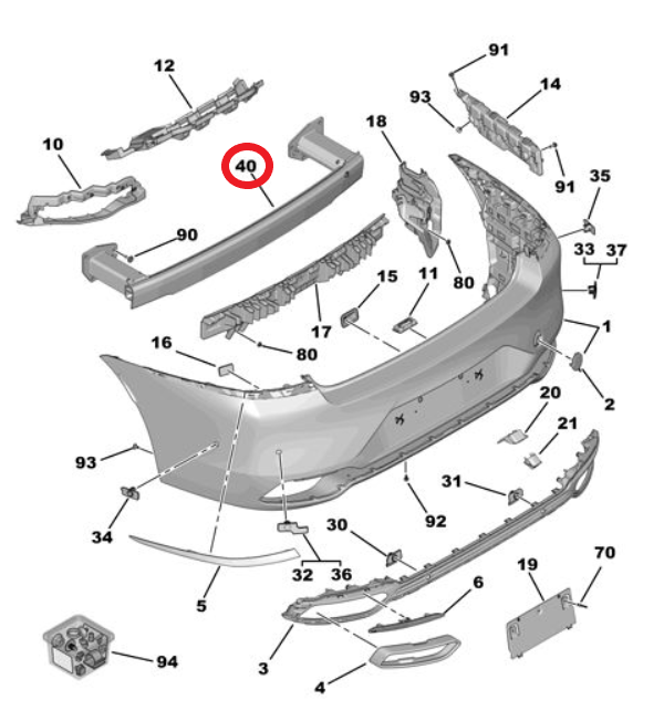 DS9 (2020-2025) Arka Tampon Demiri (Orijinal)