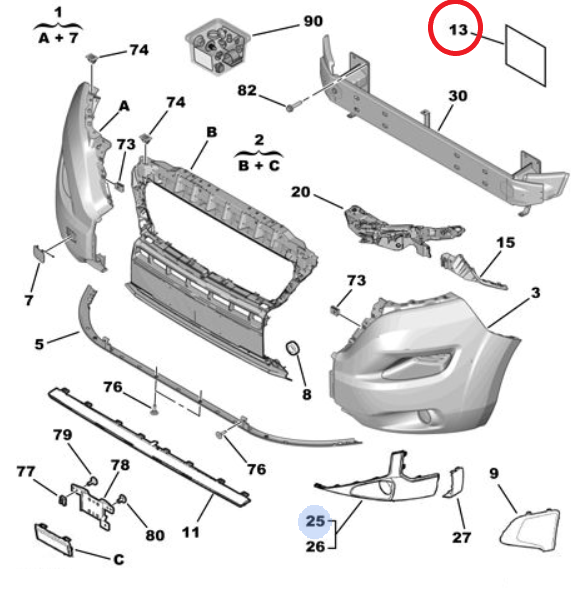 Peugeot Boxer (2024-2025) Ön Marka Amblemi (Orijinal)