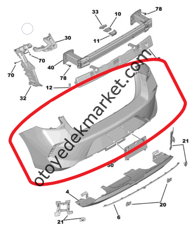 Opel Astra (2022-2024) 1.2 Arka Tampon Çeki Demir Kapağı (Orijinal)