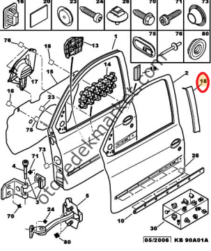 PEUGEOT 206 5K ÖN KAPI SÜS BANDI SOL (ORJİNAL)