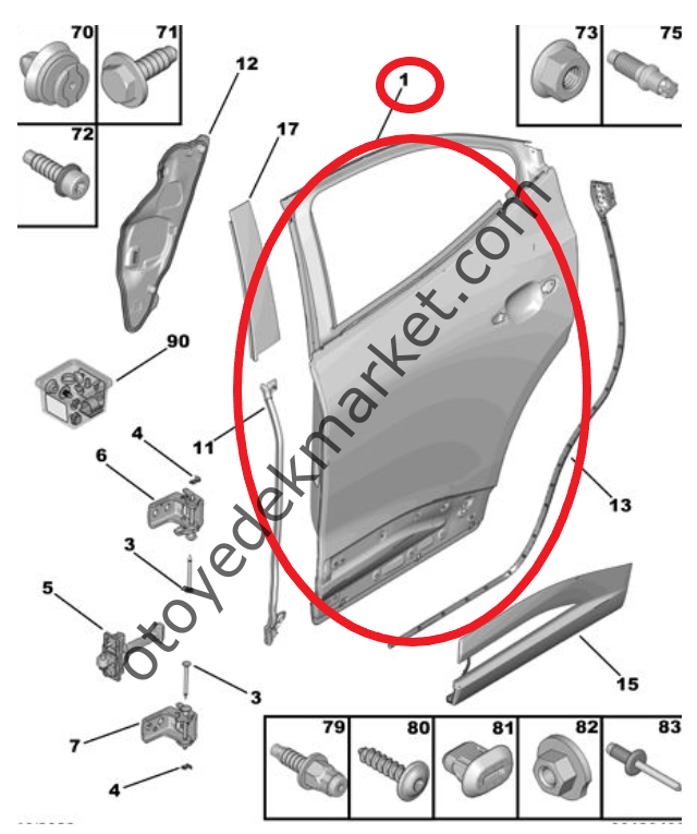 Opel Mokka (2021-2024) Sol Arka Kapı (Orijinal)