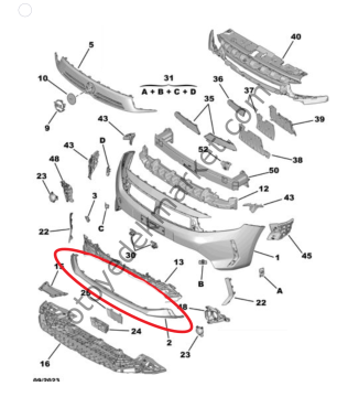 Opel Corsa (2024-2025) Ön Tampon Alt Parçası (Orijinal)
