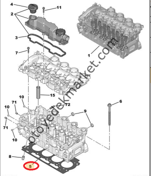 PEUGEOT 3008 (2011-2015) 1,6 HDI SİLİNDİR KAPAK CONTASI (ORJİNAL)