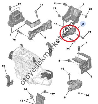 Peugeot 2008 (2020-2024) 1.2 Benzinli Şanzıman Takozu / Kulağı (Orijinal)