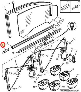 Peugeot 206 (1999-2012)  Ön Cam Dış Fitil Ucu Sol (Orijinal)