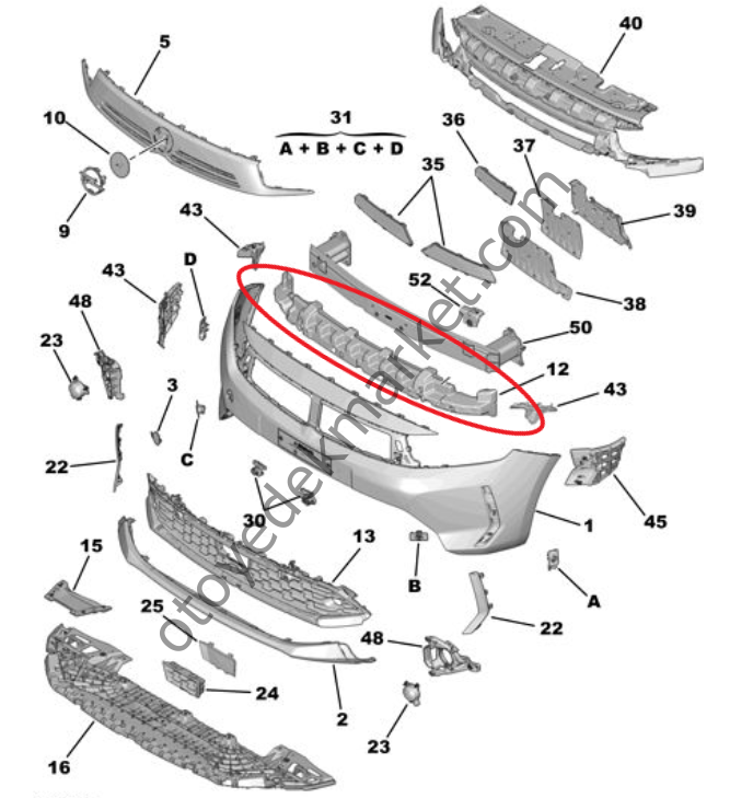 Opel Corsa (2024-2025) Ön Tampon Darbe Emici (Orijinal)