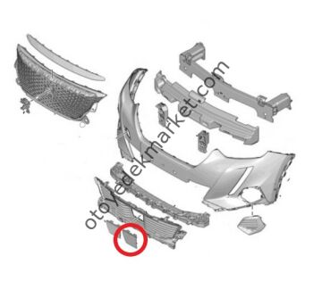 Peugeot 2008 (2020-2023) Ön Tampon Radar Kapağı (Orijinal)