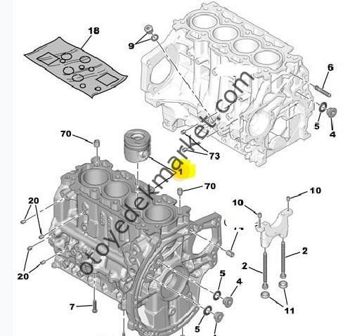 Peugeot 206 1.4 HDI Komple Motor Su Bloğu (Orjinal)