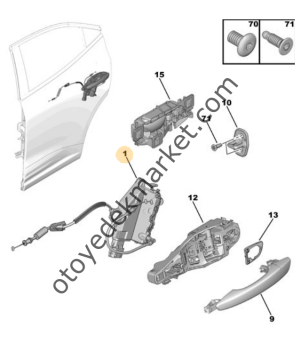 Opel Mokka (2021-2024) Sol Arka Kapı Kilidi (Orijinal)
