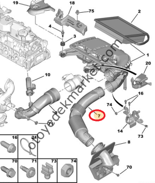 PEUGEOT 3008 (2011-2015) 1,6 HDI HAVA FİLTRE GİRİŞ HORTUMU (ORİJİNAL)